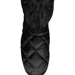 Black Quilted High Top Boots Sneakers Shoes