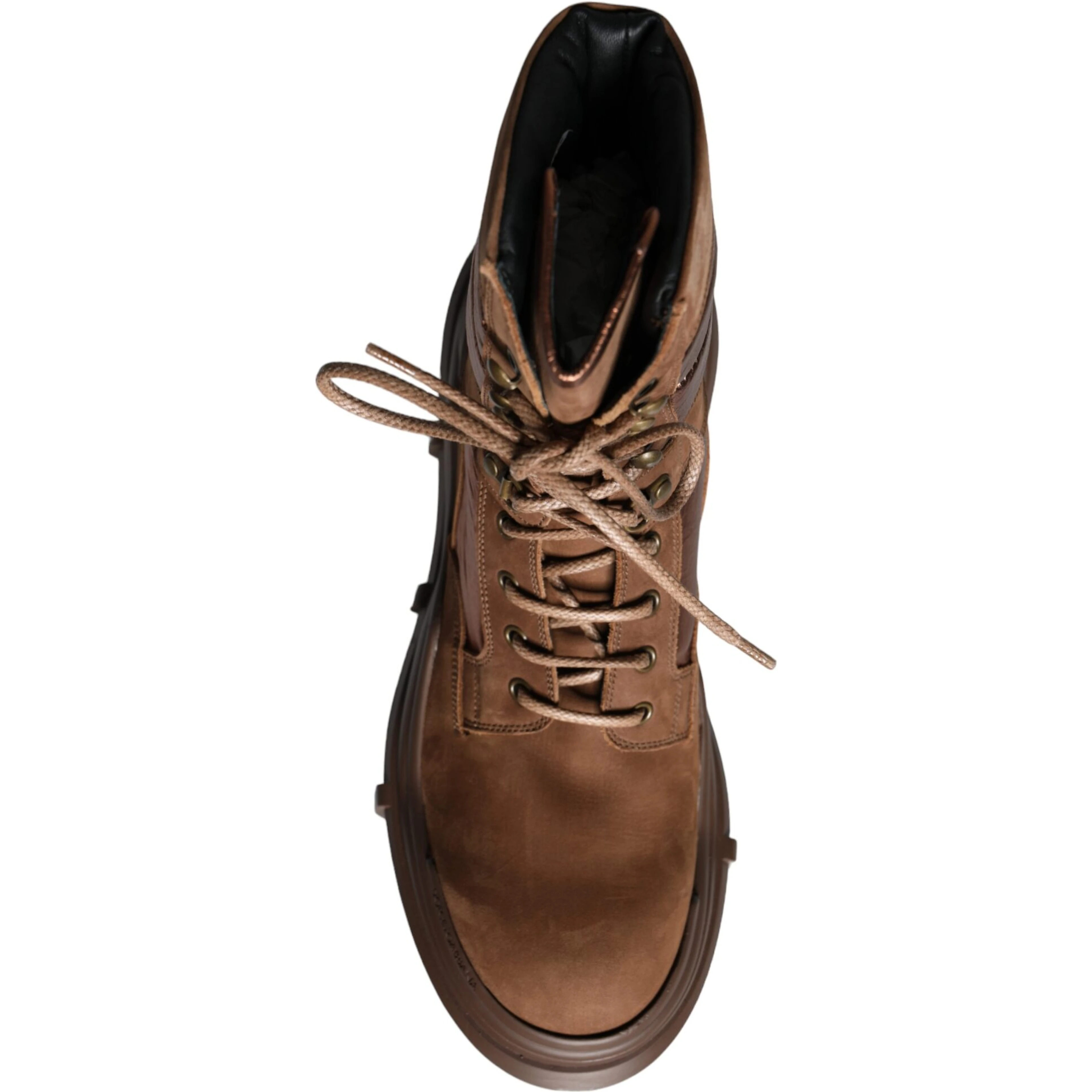 Brown Suede Leather Military Combat Men Boots Shoes