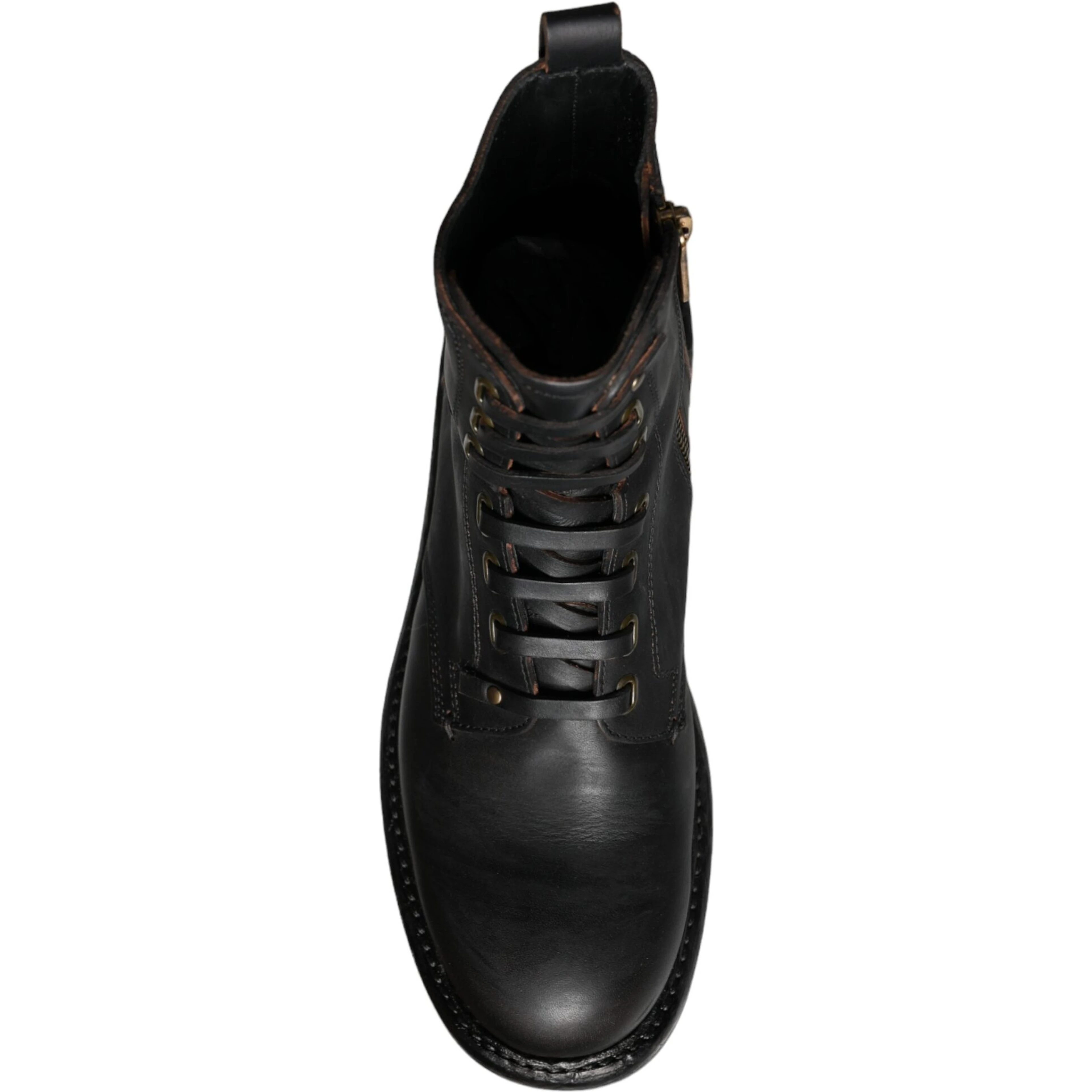 Black Lace Up Mid Calf Boots Men Shoes