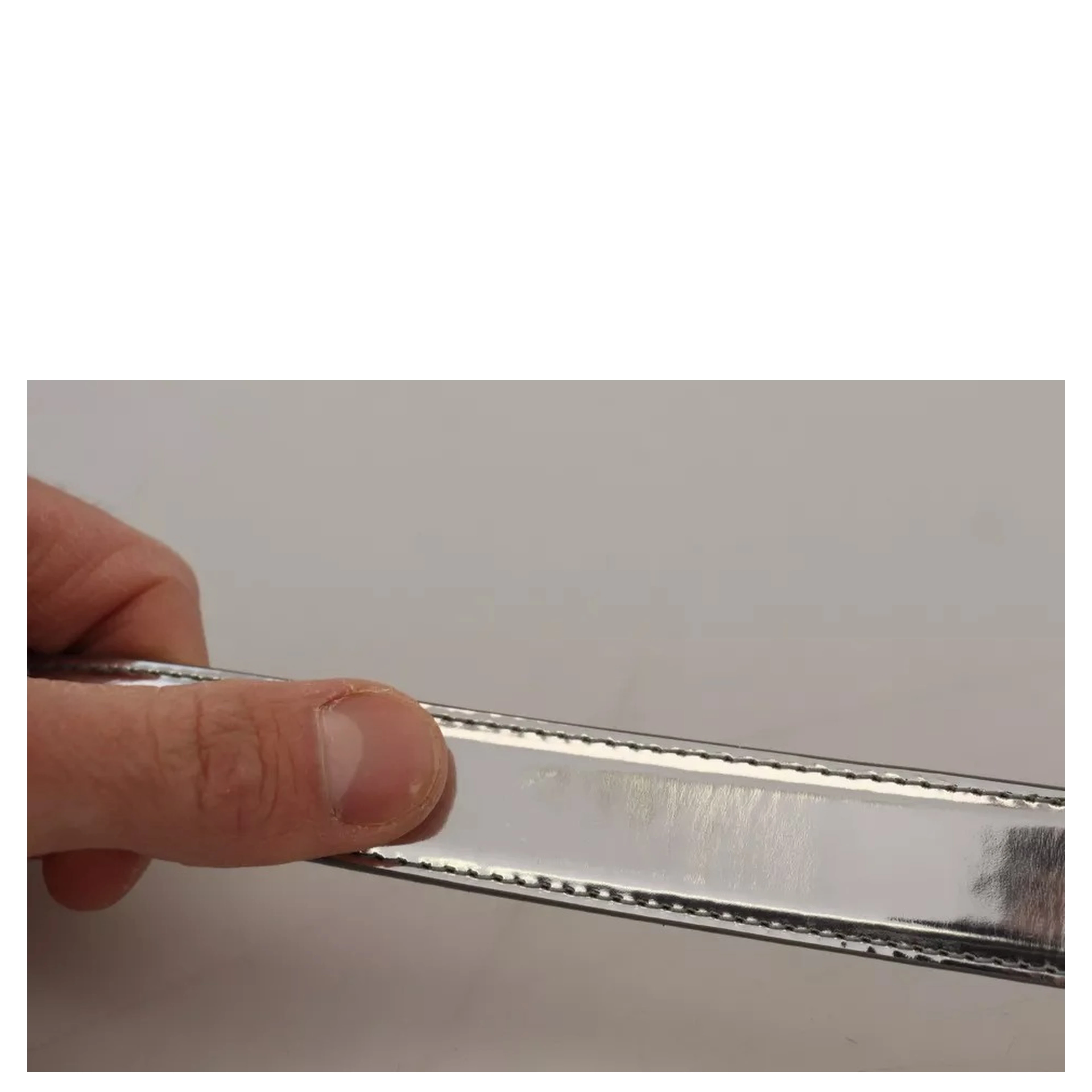 Silver Leather Metal Buckle Belt