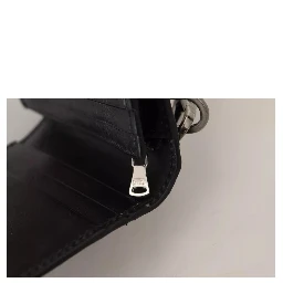 Black Leather Bifold Shoulder Sling Women Wallet