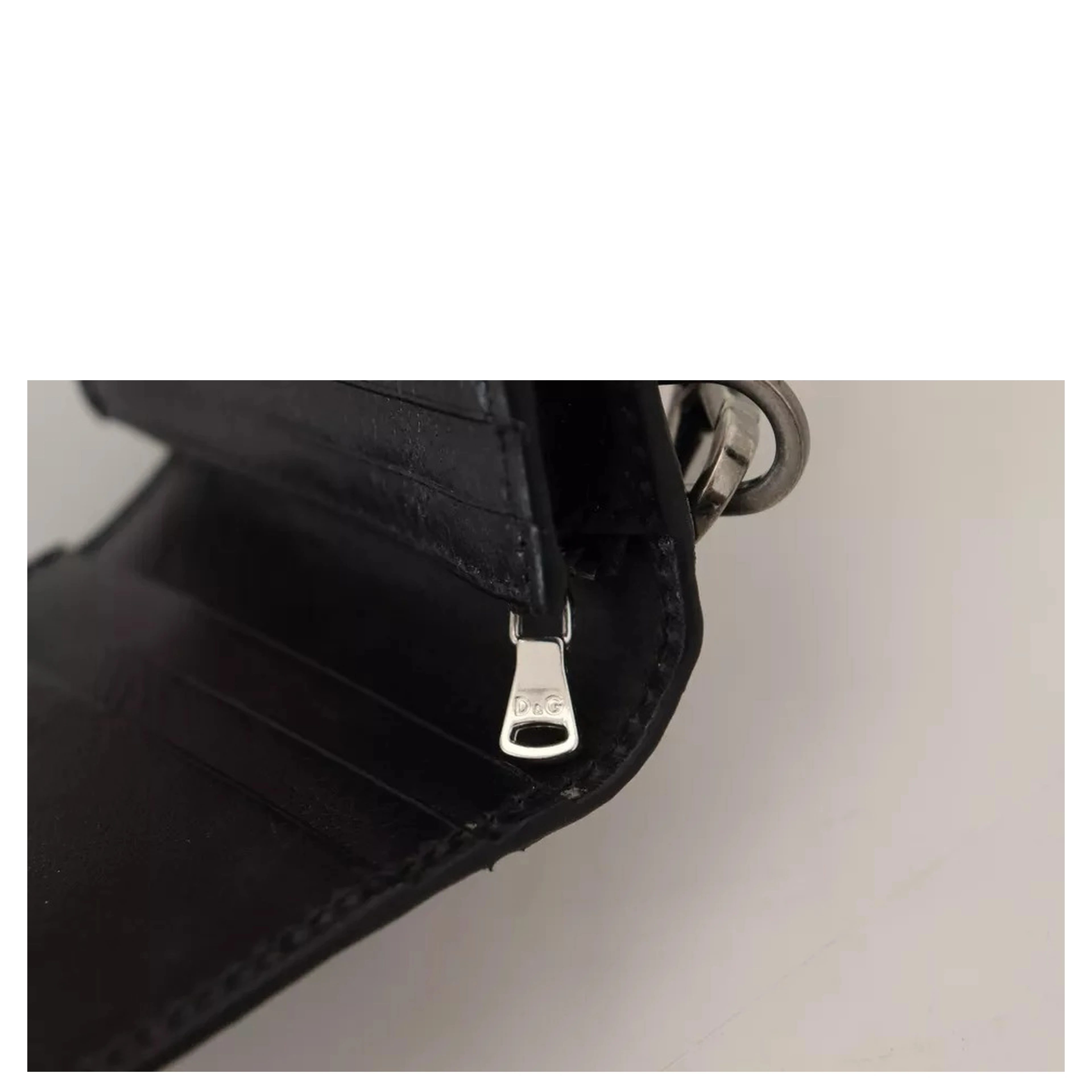 Black Leather Bifold Shoulder Sling Women Wallet