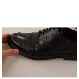 Black Leather Brogue Oxford Dress Shoes