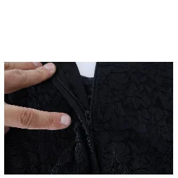 Black Lace Long Sleeve Blouse Nylon Top