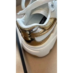 White Gold Leather Men Sneakers DAYMASTER Shoes