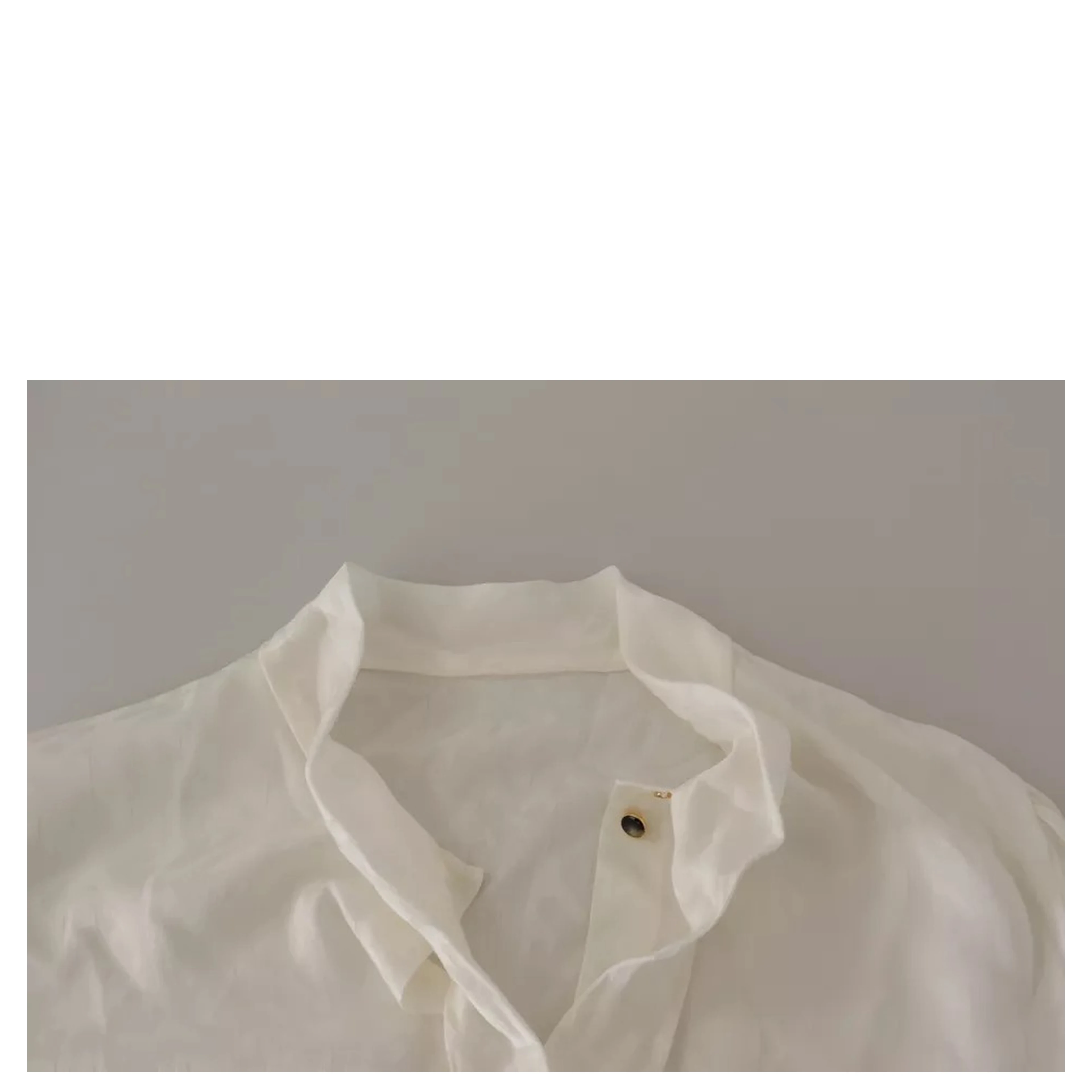 White Patterned Silk Ascot Collar Blouse Top