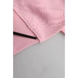 Pink Cotton Logo Long Sleeves Pullover Sweater