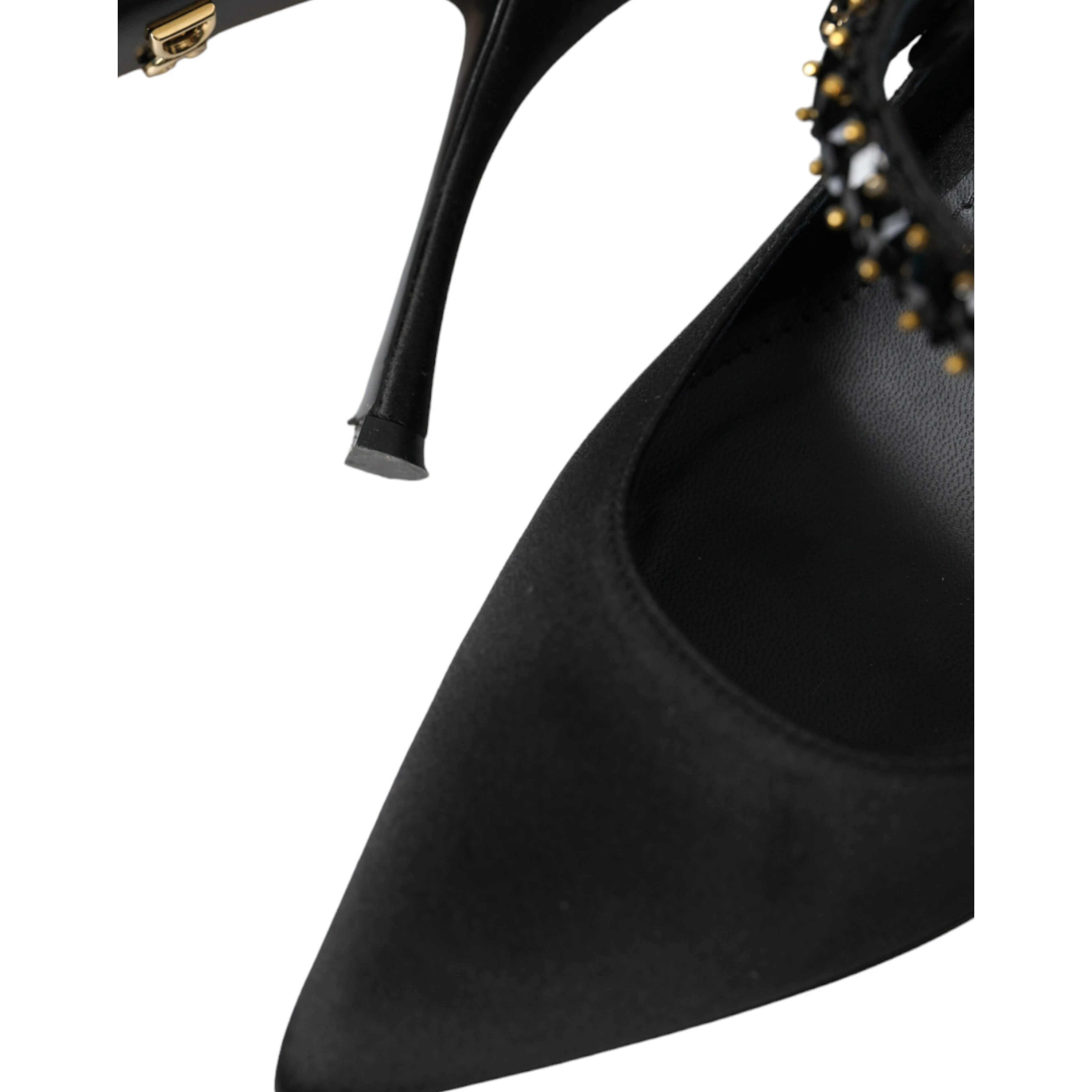 Black Mary Jane Crystal Heels Pumps Shoes