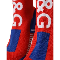 Red Blue Stretch Sock Style Short Boots Logo Shoes