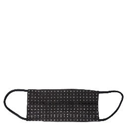 Black White Polka Dots 100% Silk Necktie Face Mask