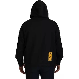 Black Cotton Logo Hooded Sweatshirt Sweater