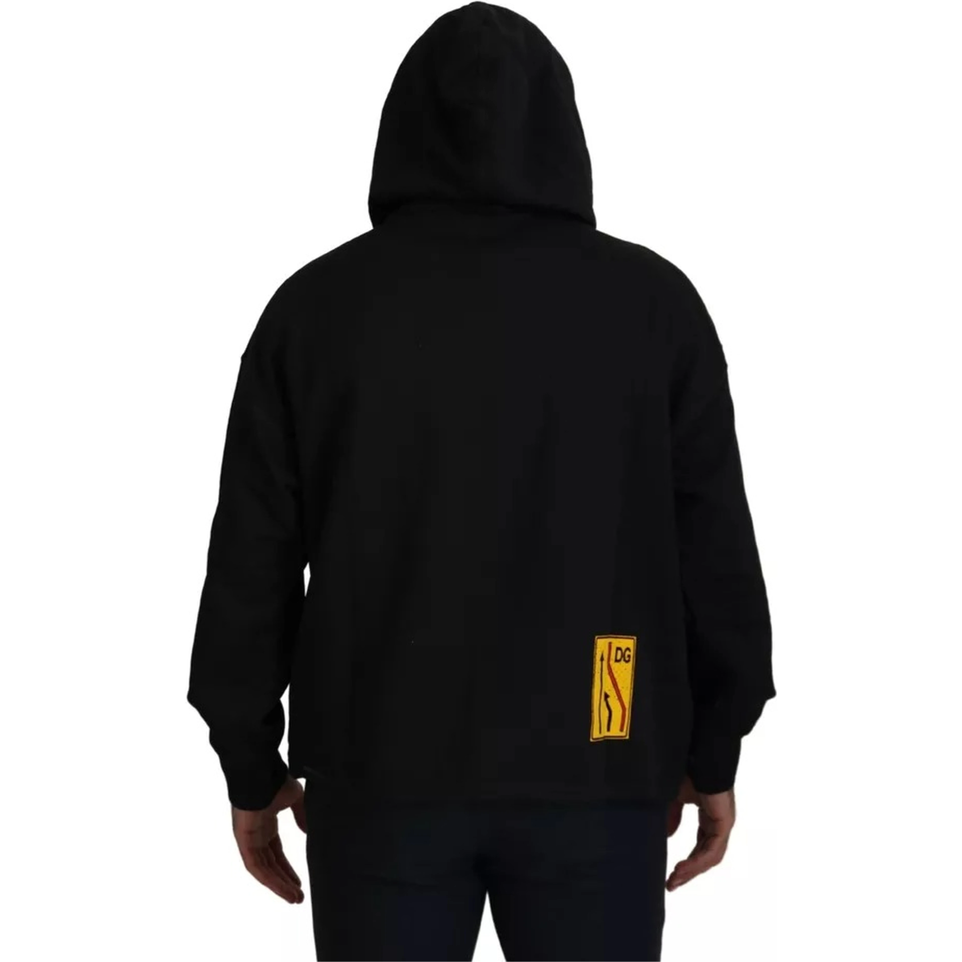 Black Cotton Logo Hooded Sweatshirt Sweater
