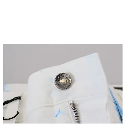 White Blue Cotton Skinny Denim Jeans