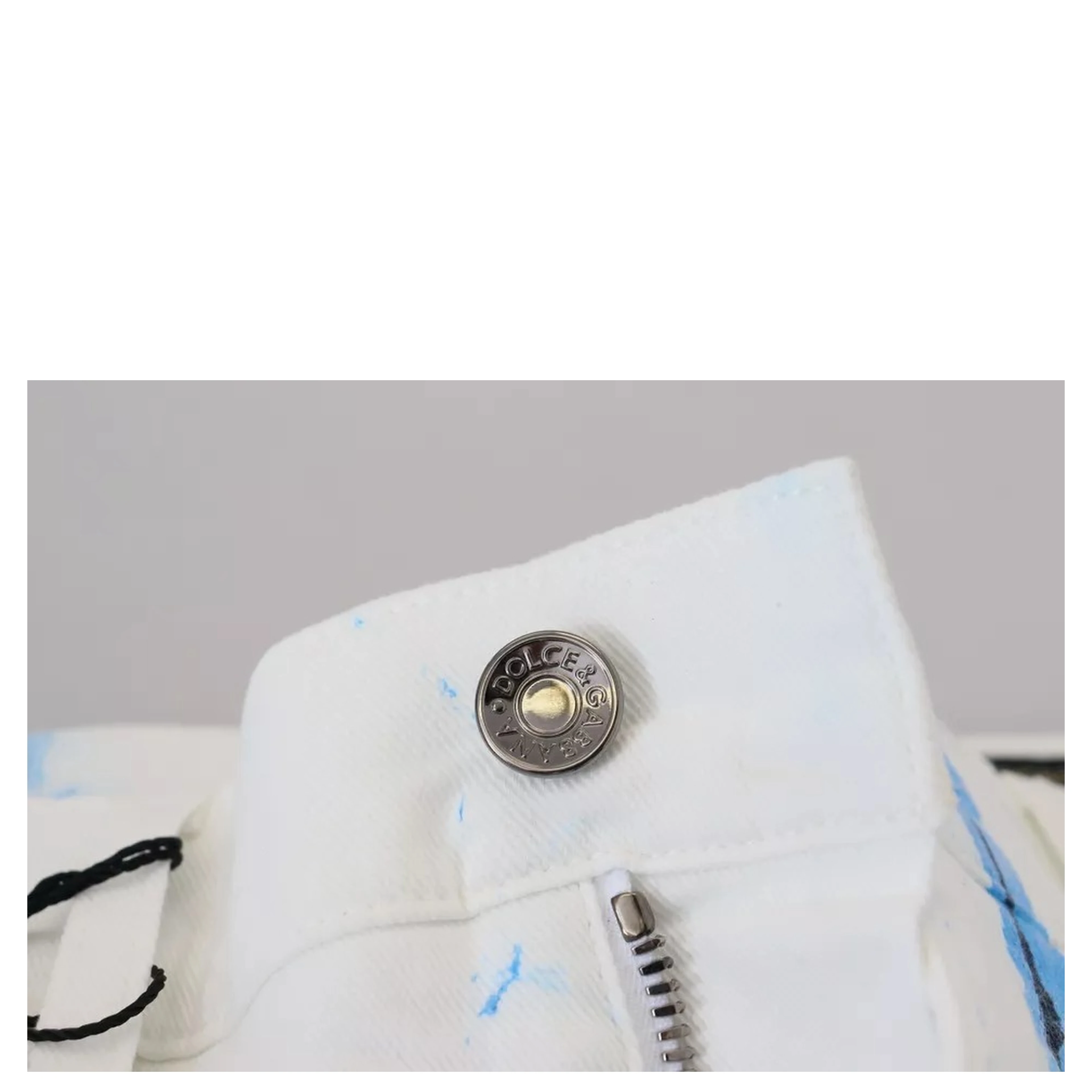 White Blue Cotton Skinny Denim Jeans