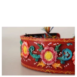 Multicolor Floral Wide Waist Carretto Belt