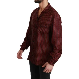 Black Red Zigzag Pattern Casual Shirt
