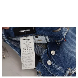 Blue Washed High Waist Straight Denim Boston Jeans