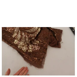 Brown Leaf Sequined Shift One Shoulder Long Dress