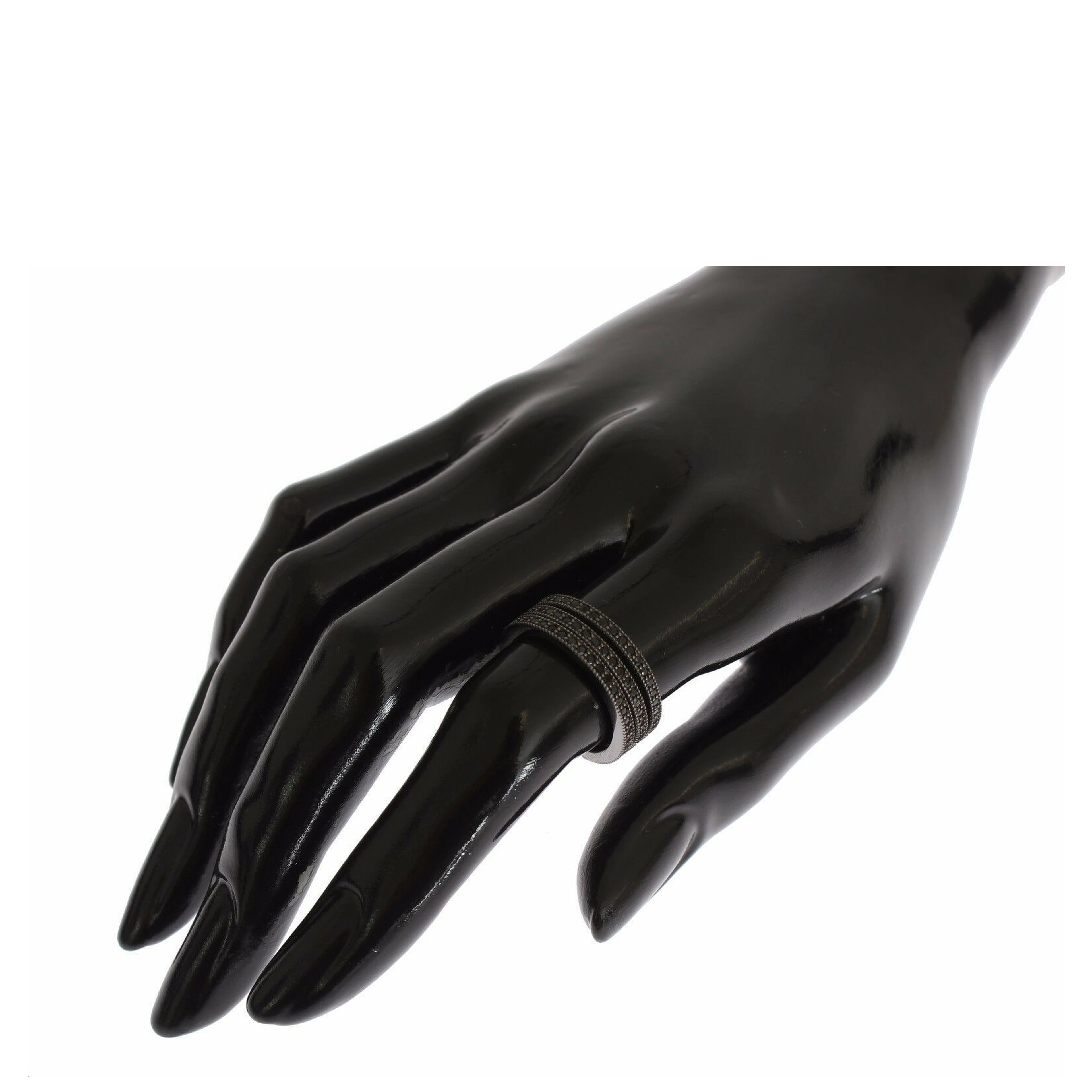 Black CZ 925 Sterling Silver Womens