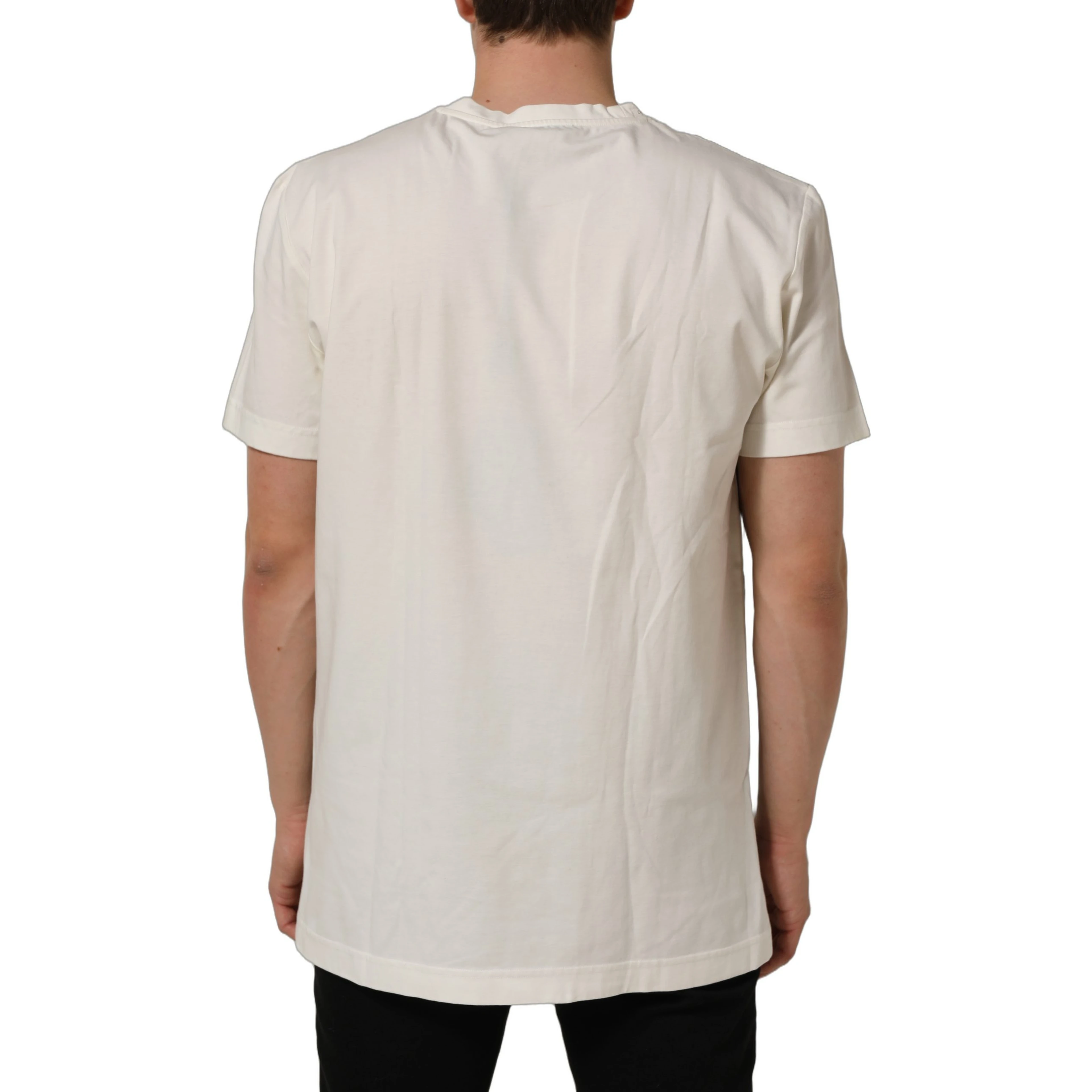 White Bandana Print Cotton Crew Neck T-shirt