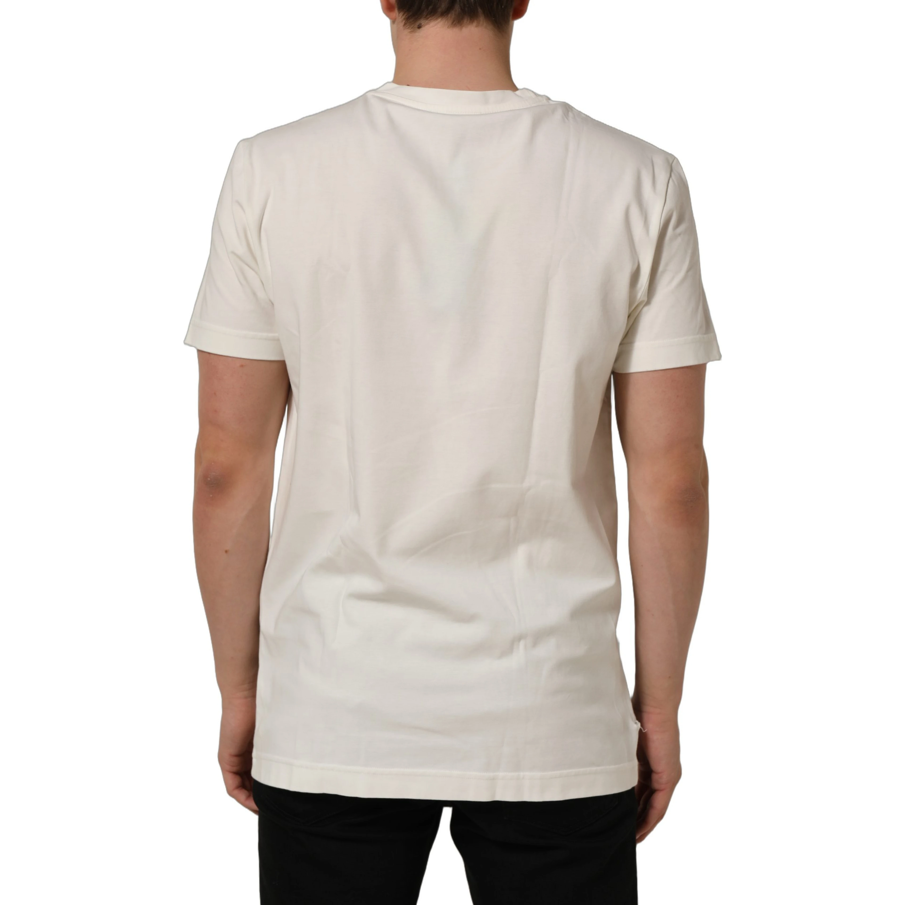 White Bandana Print Cotton Crew Neck T-shirt