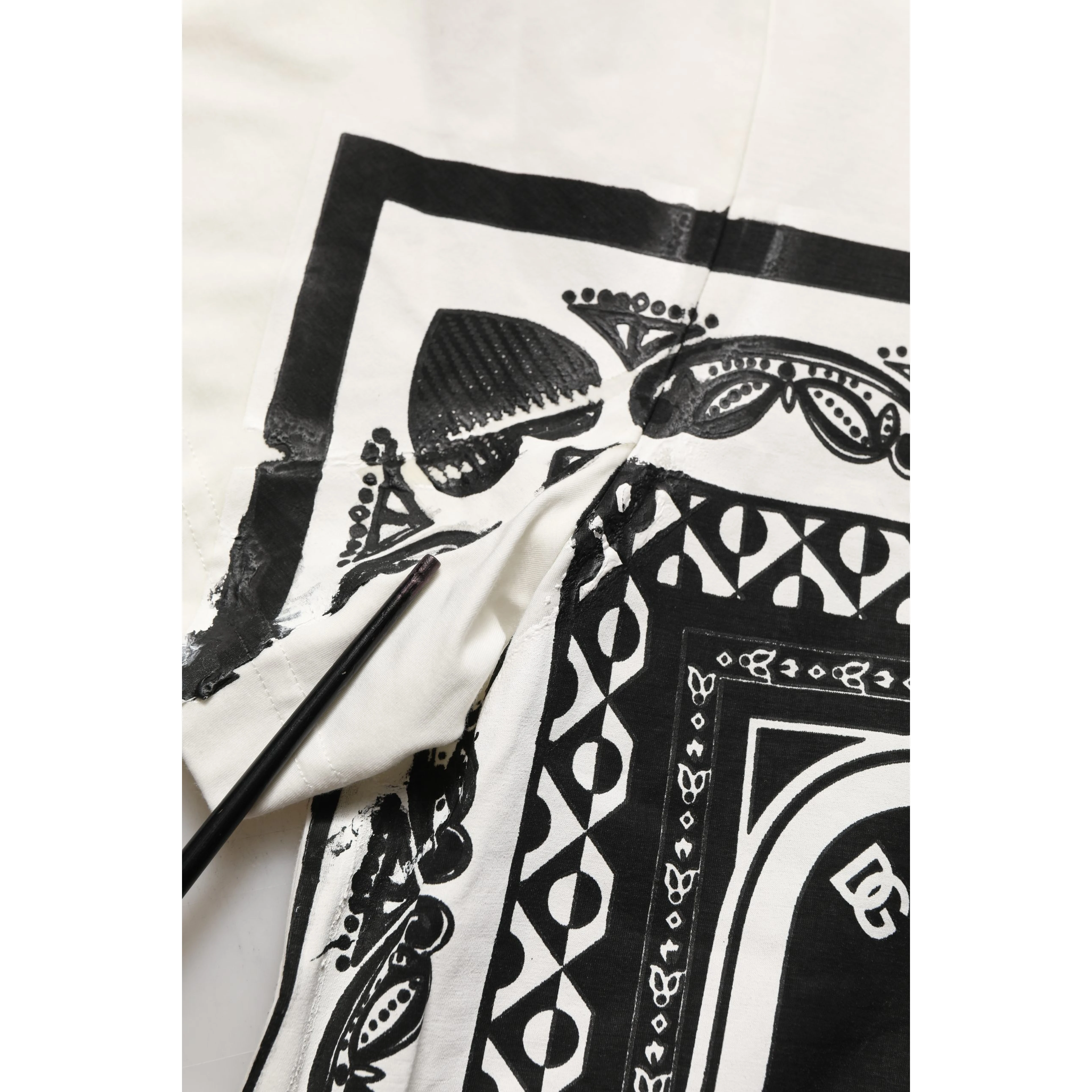 White Bandana Print Cotton Crew Neck T-shirt