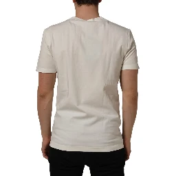 White Bandana Print Cotton Crew Neck T-shirt