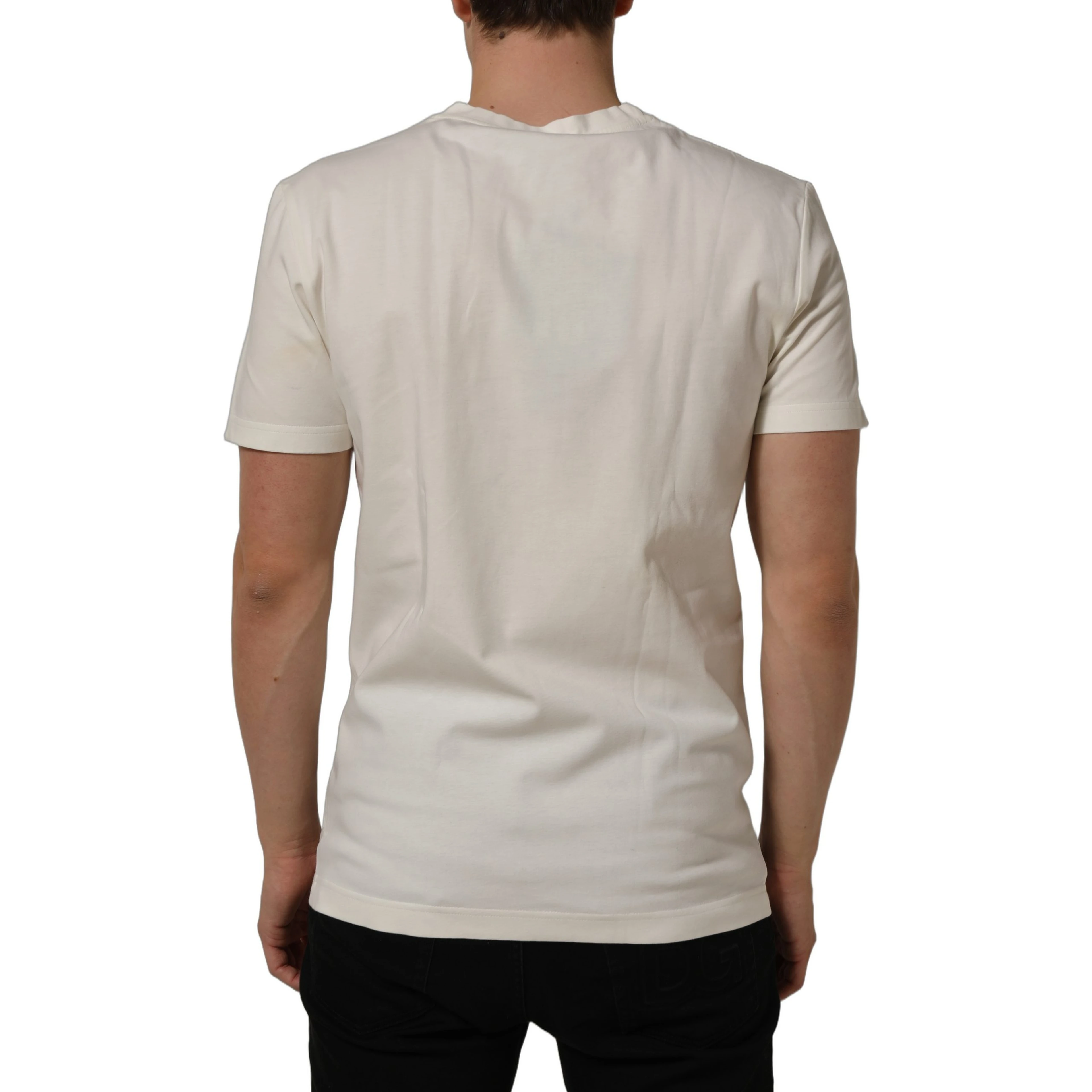 White Bandana Print Cotton Crew Neck T-shirt