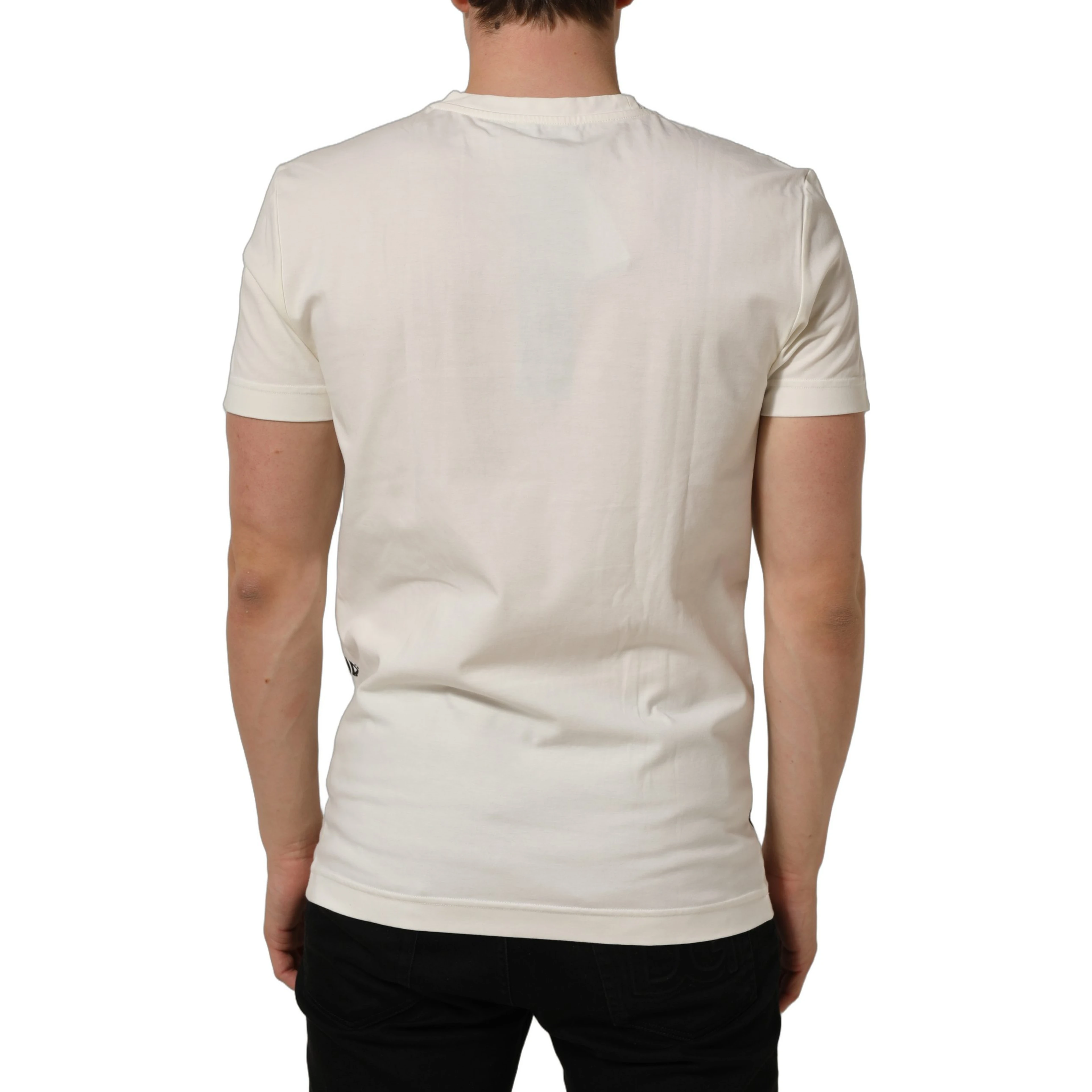 White Bandana Print Cotton Crew Neck T-shirt