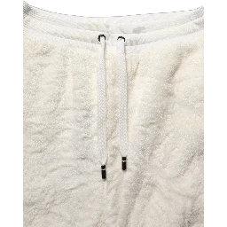 Off White Terry Cotton Plush Men Jogger Pants