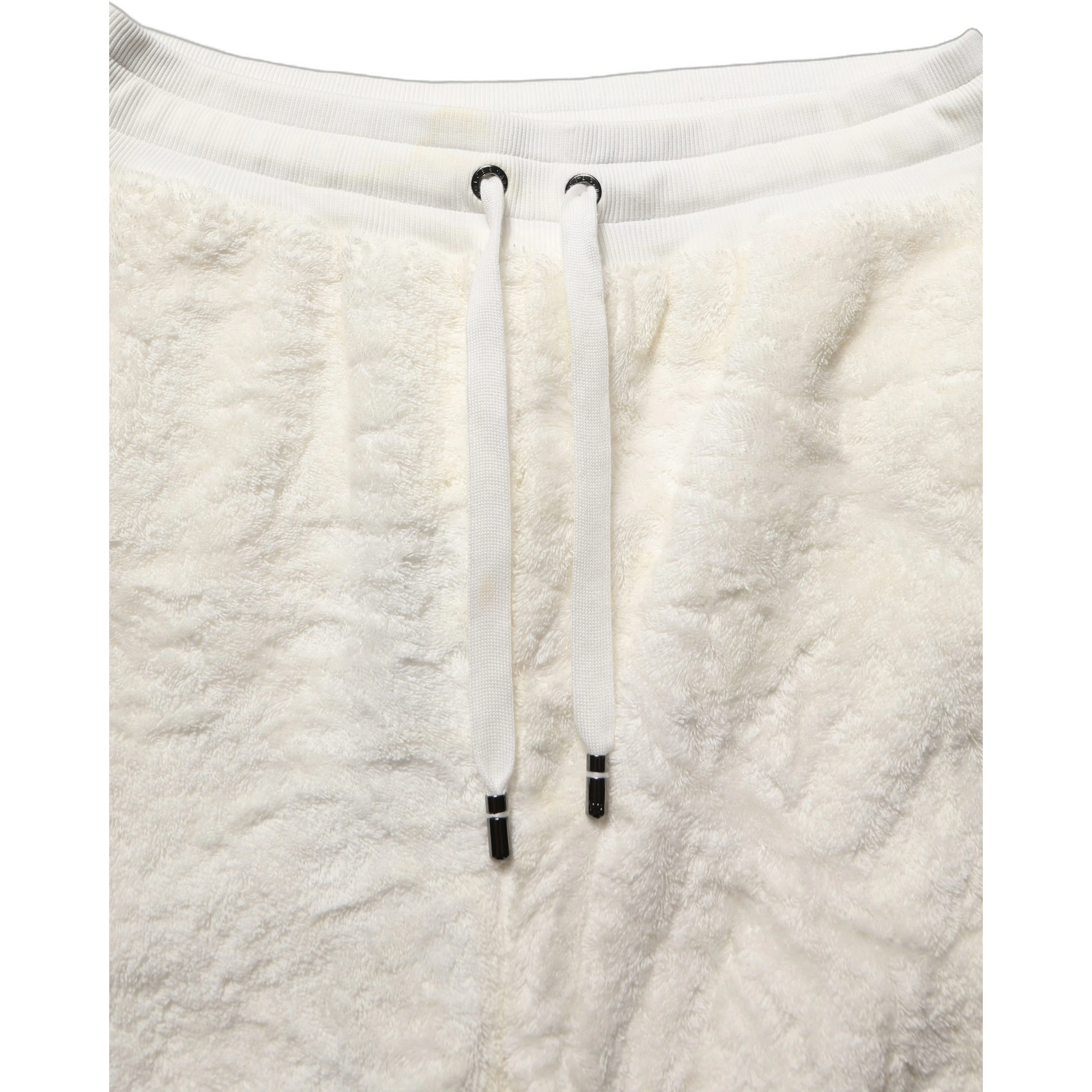 Off White Terry Cotton Plush Men Jogger Pants