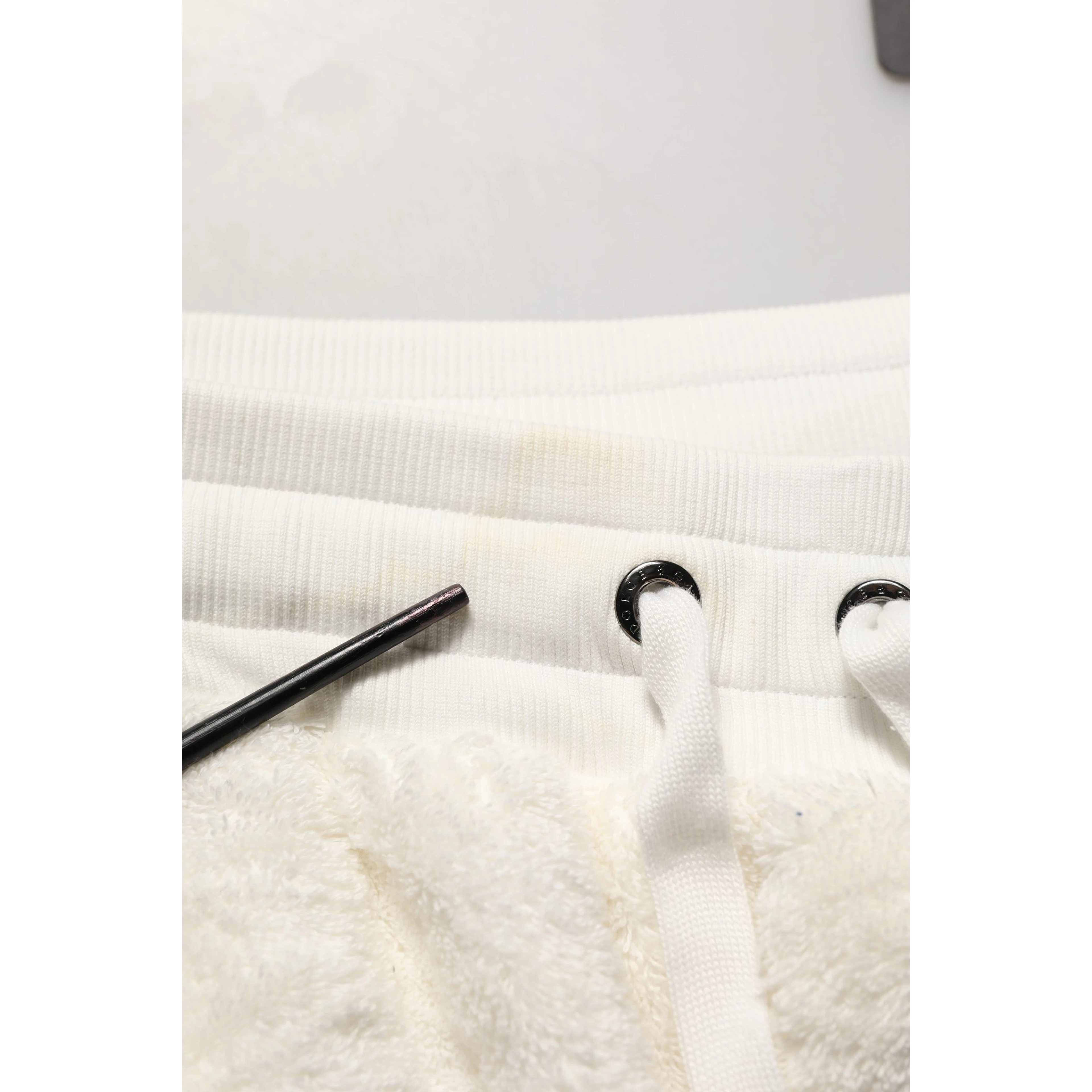 Off White Terry Cotton Plush Men Jogger Pants