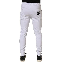 White Cotton Drawstring Jogger Trouser Pants