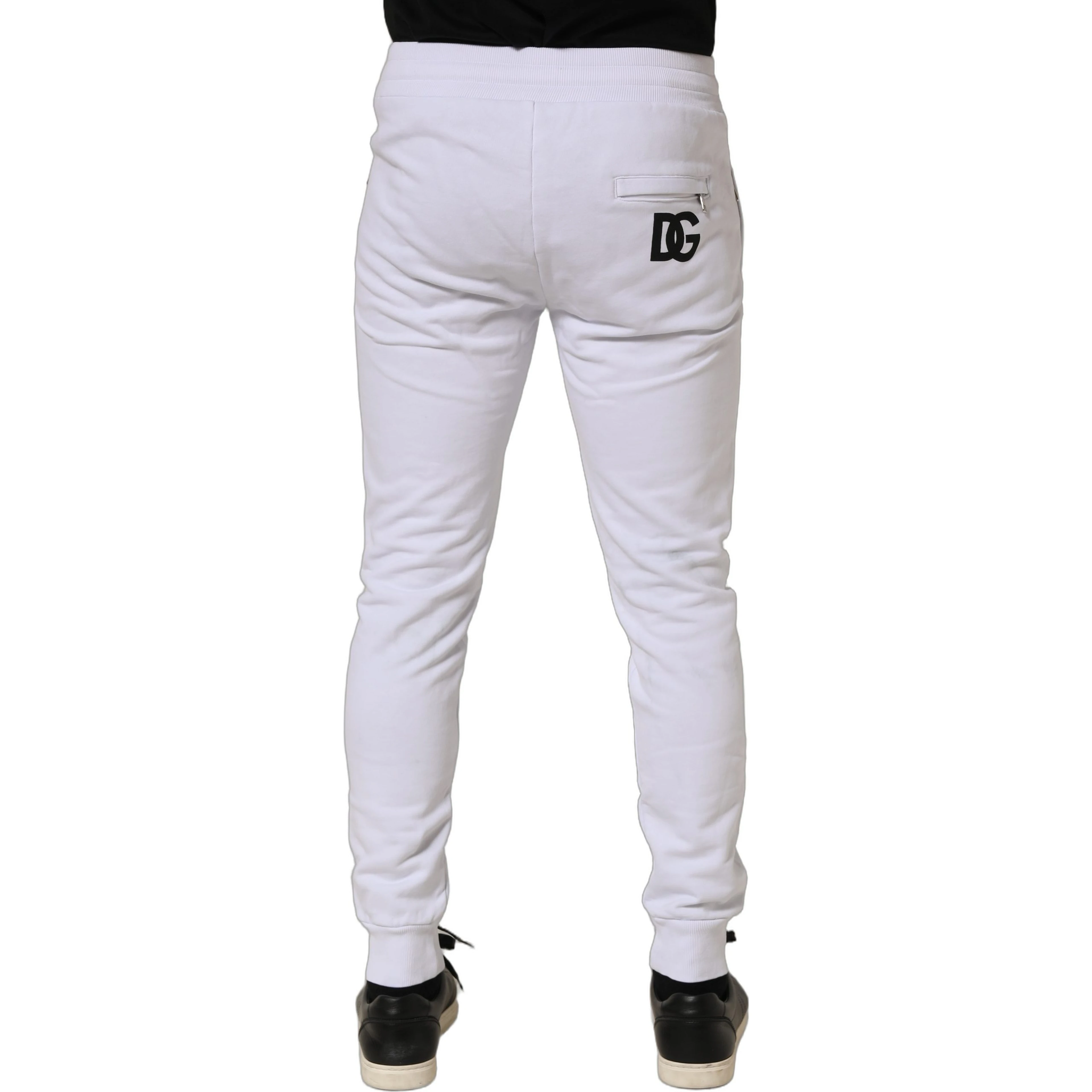 White Cotton Drawstring Jogger Trouser Pants