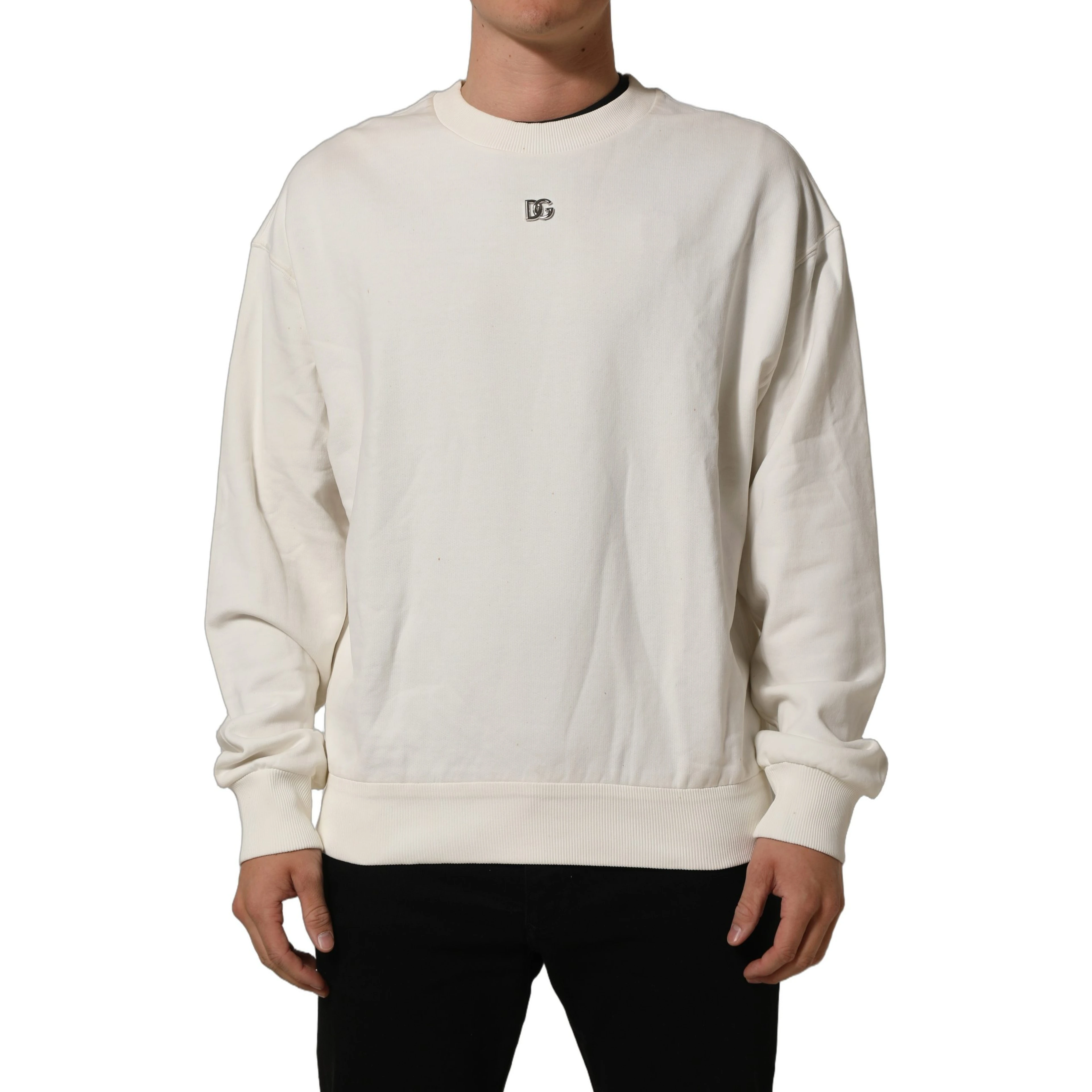 White DG Logo Crew Neck Sweatshirt Sweater