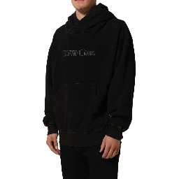 Black Cotton DGVIB3 Hooded Sweatshirt Sweater