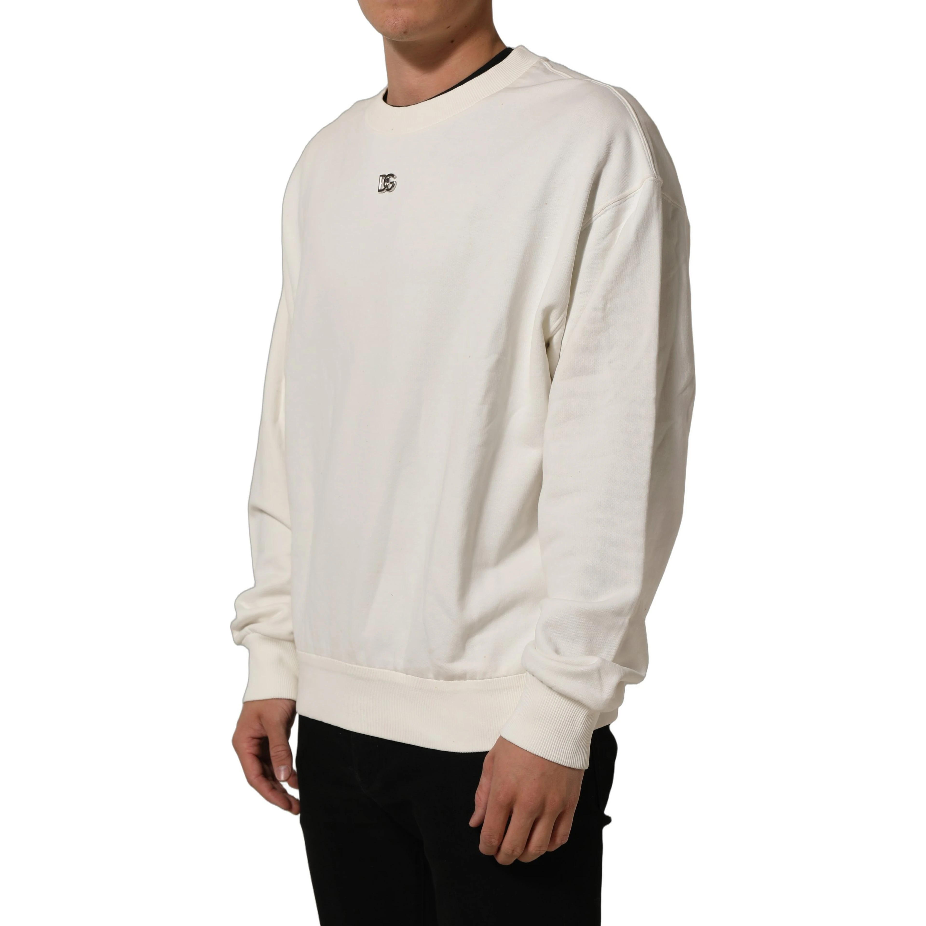 White DG Logo Crew Neck Sweatshirt Sweater