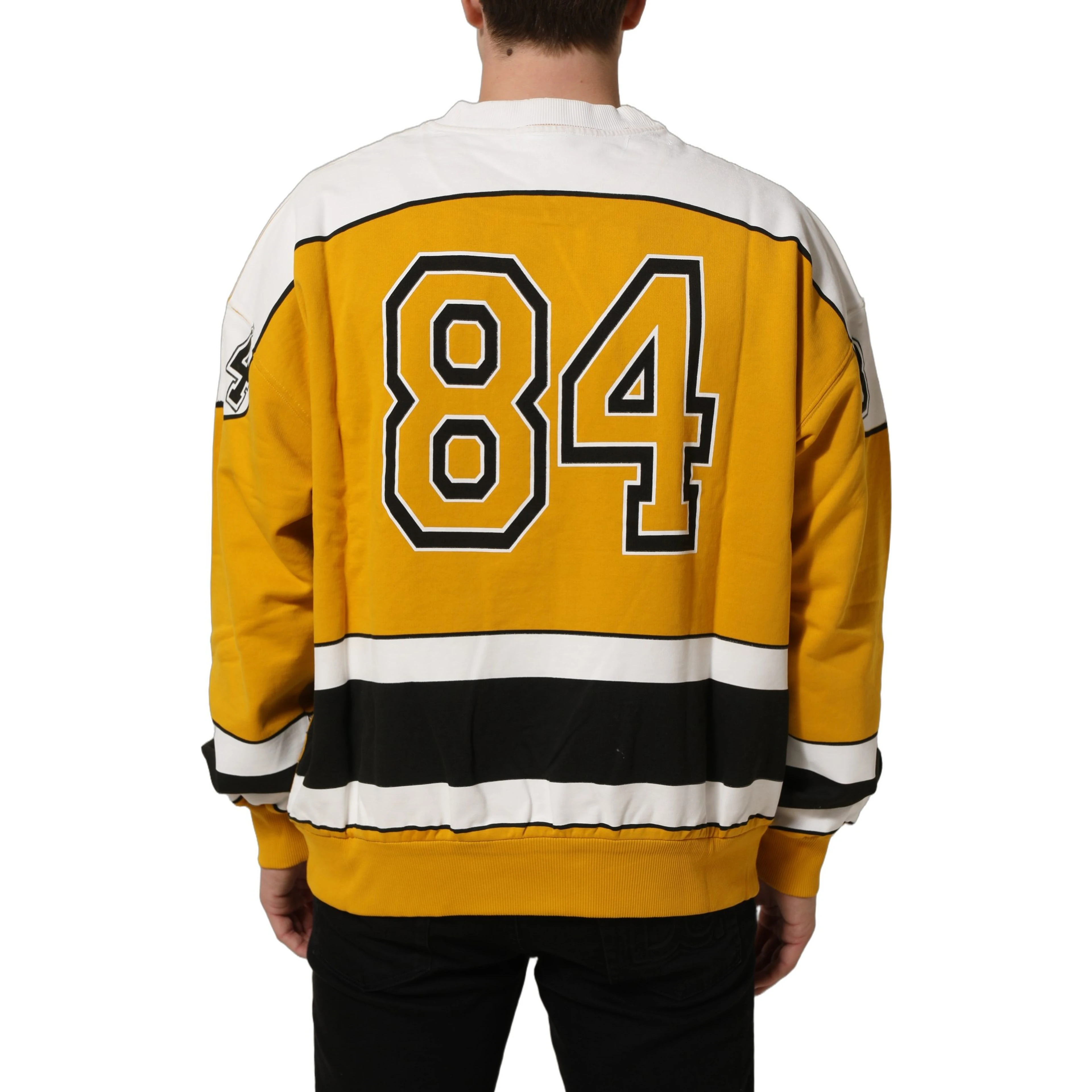 Yellow Crew Neck Jersey Sweatshirt Sweater