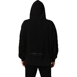 Black Cotton DGVIB3 Hooded Sweatshirt Sweater
