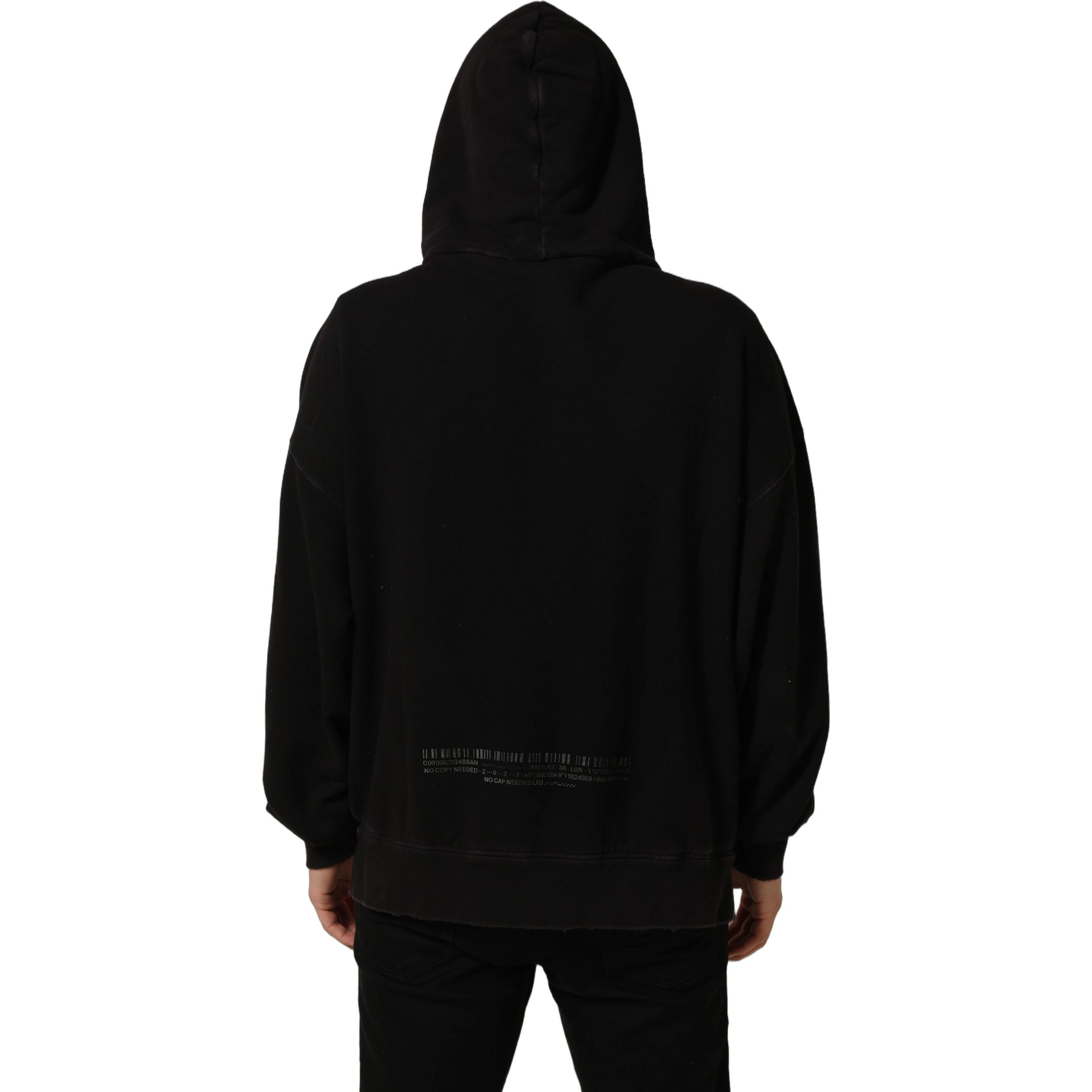Black Cotton DGVIB3 Hooded Sweatshirt Sweater