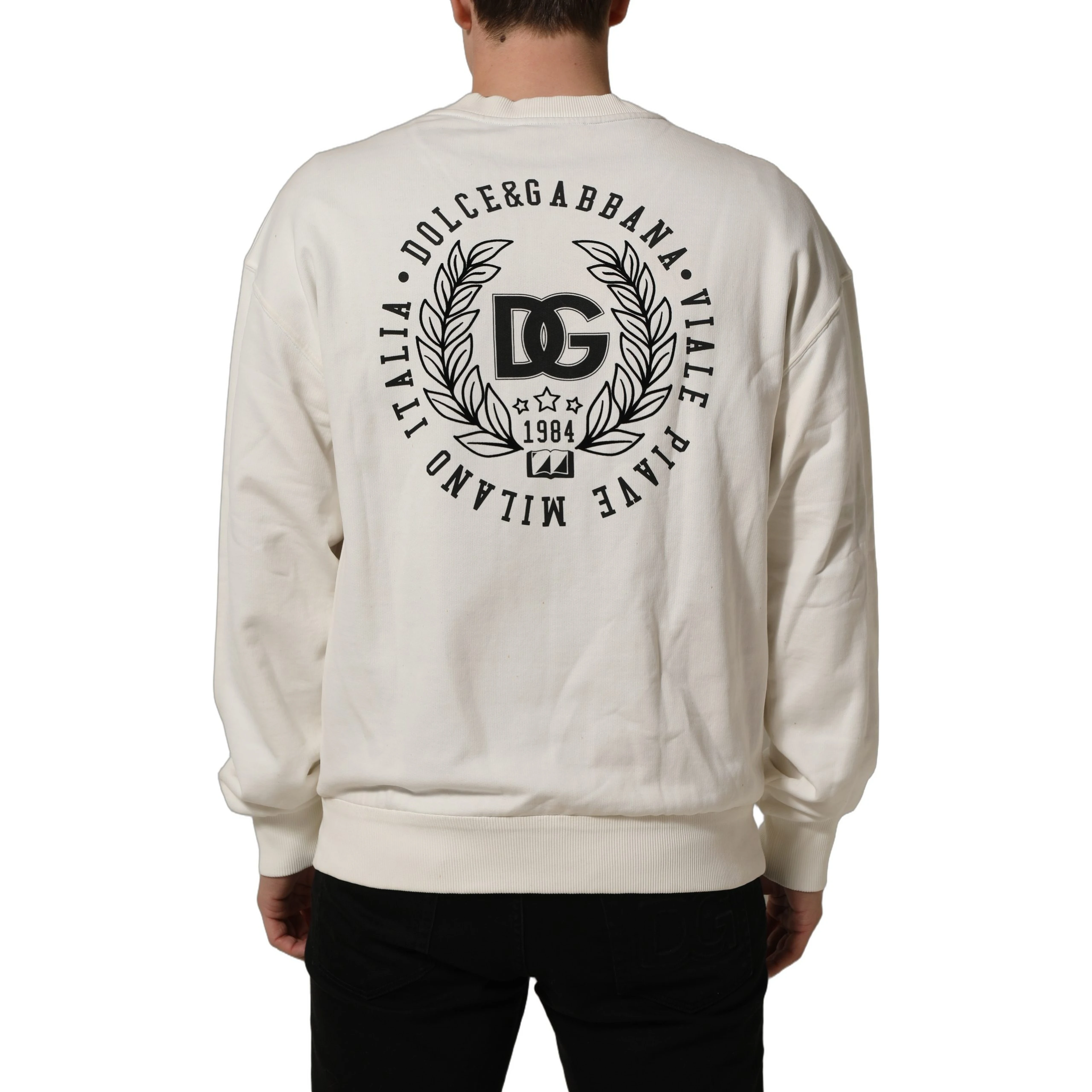 White DG Logo Crew Neck Sweatshirt Sweater