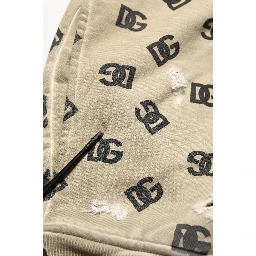 Brown Cotton Logo Hooded Sweatshirt Sweater
