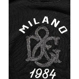 Black Cotton Milano1984 Print Hoodie Sweater