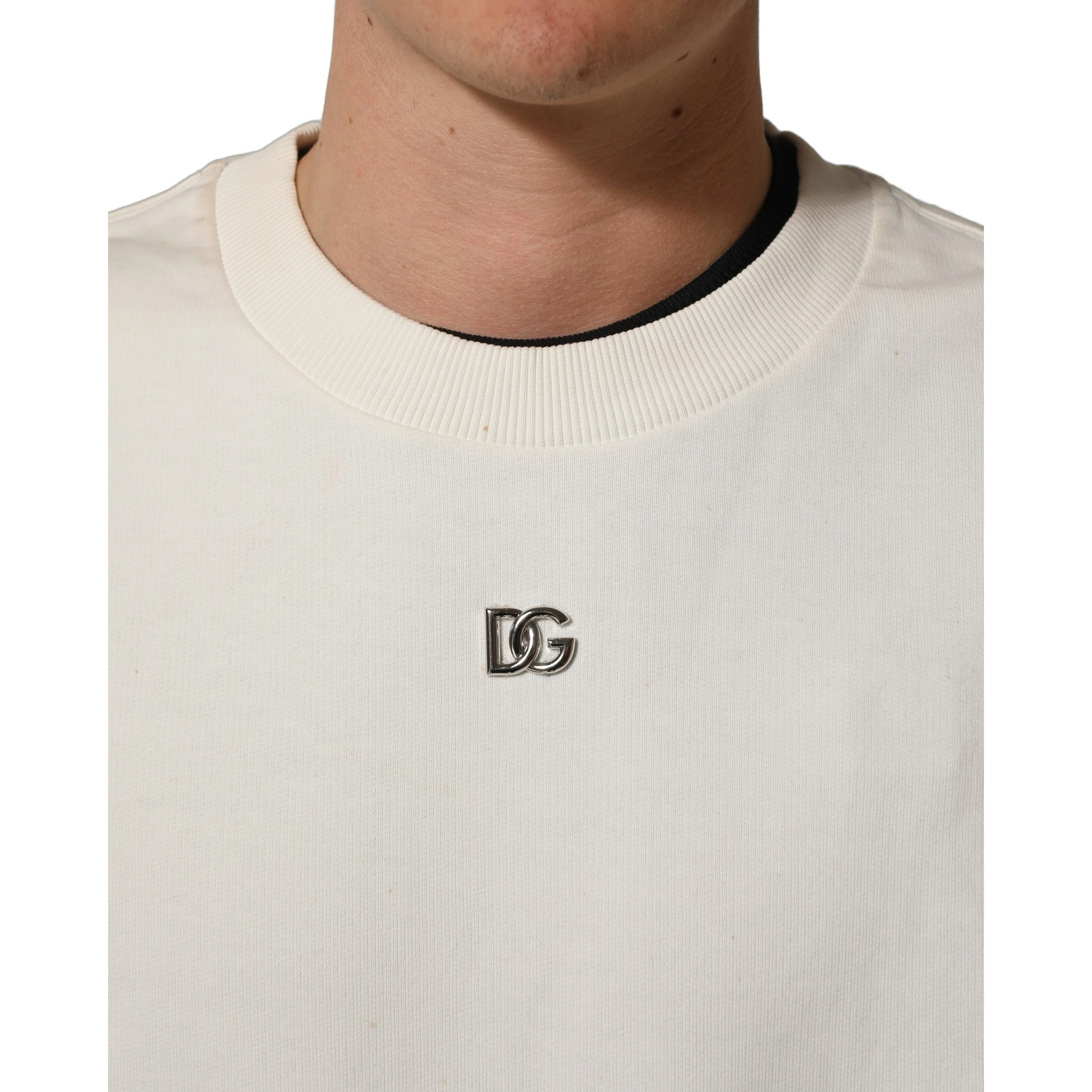 White DG Logo Crew Neck Sweatshirt Sweater