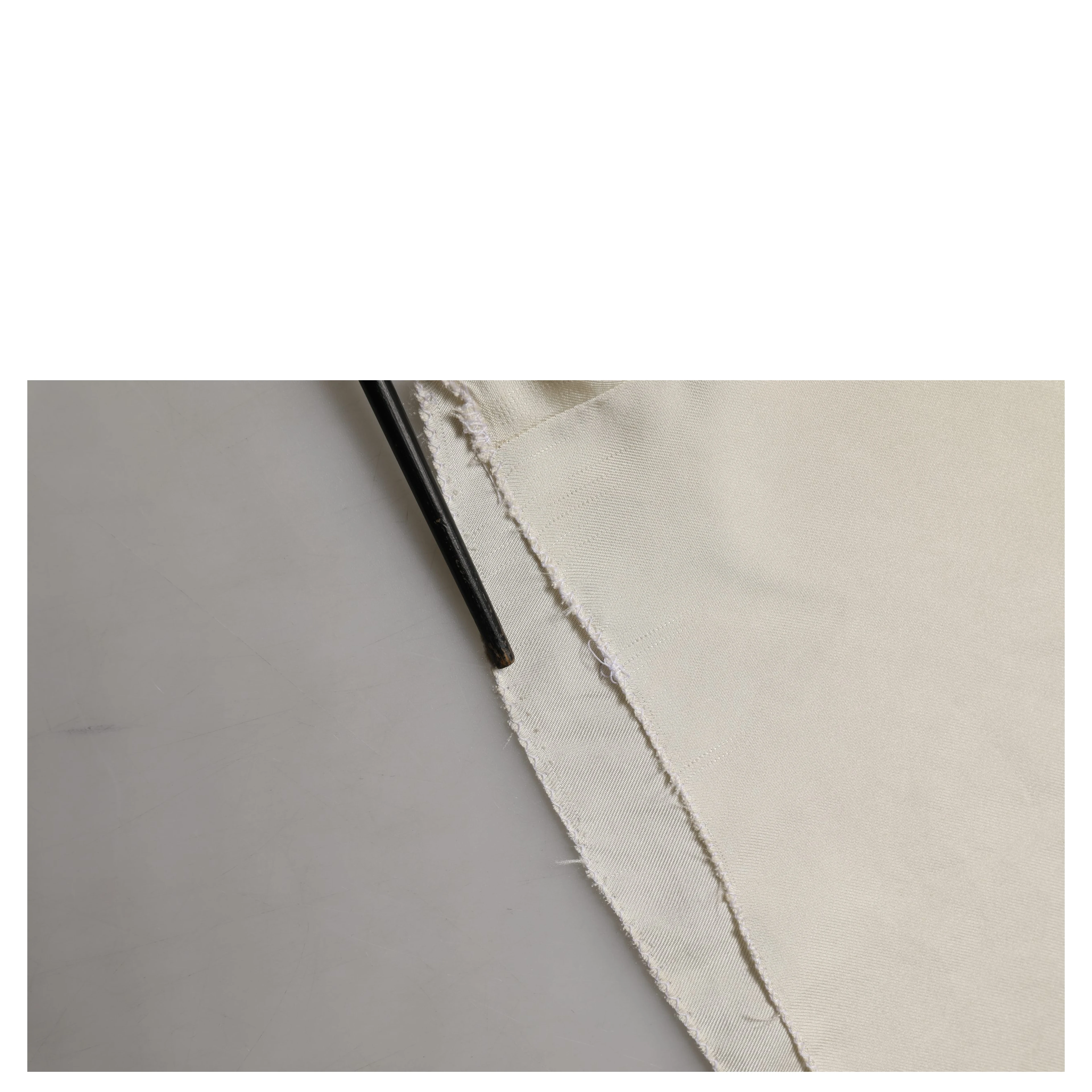 Off White Silk Straight Wide Leg Trouser Pants