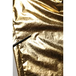Metallic Gold High Waist Pleated Tapered Pants