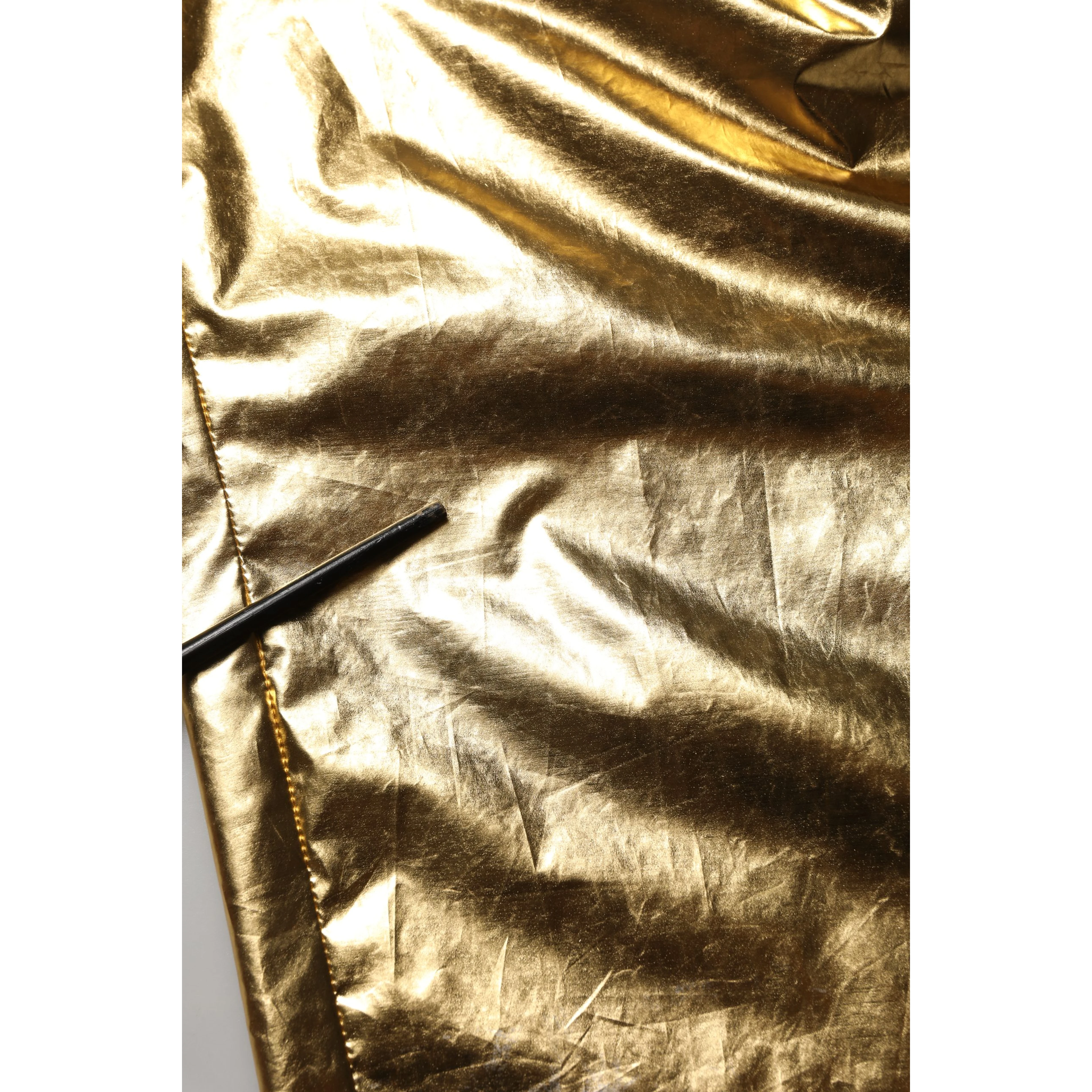 Metallic Gold High Waist Pleated Tapered Pants