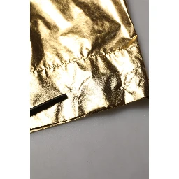 Metallic Gold High Waist Pleated Tapered Pants