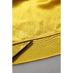 Yellow Silk Collared Button Down Maxi Dress