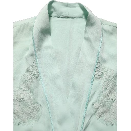 Mint Green Silk Lace Trim Abaya Maxi Dress